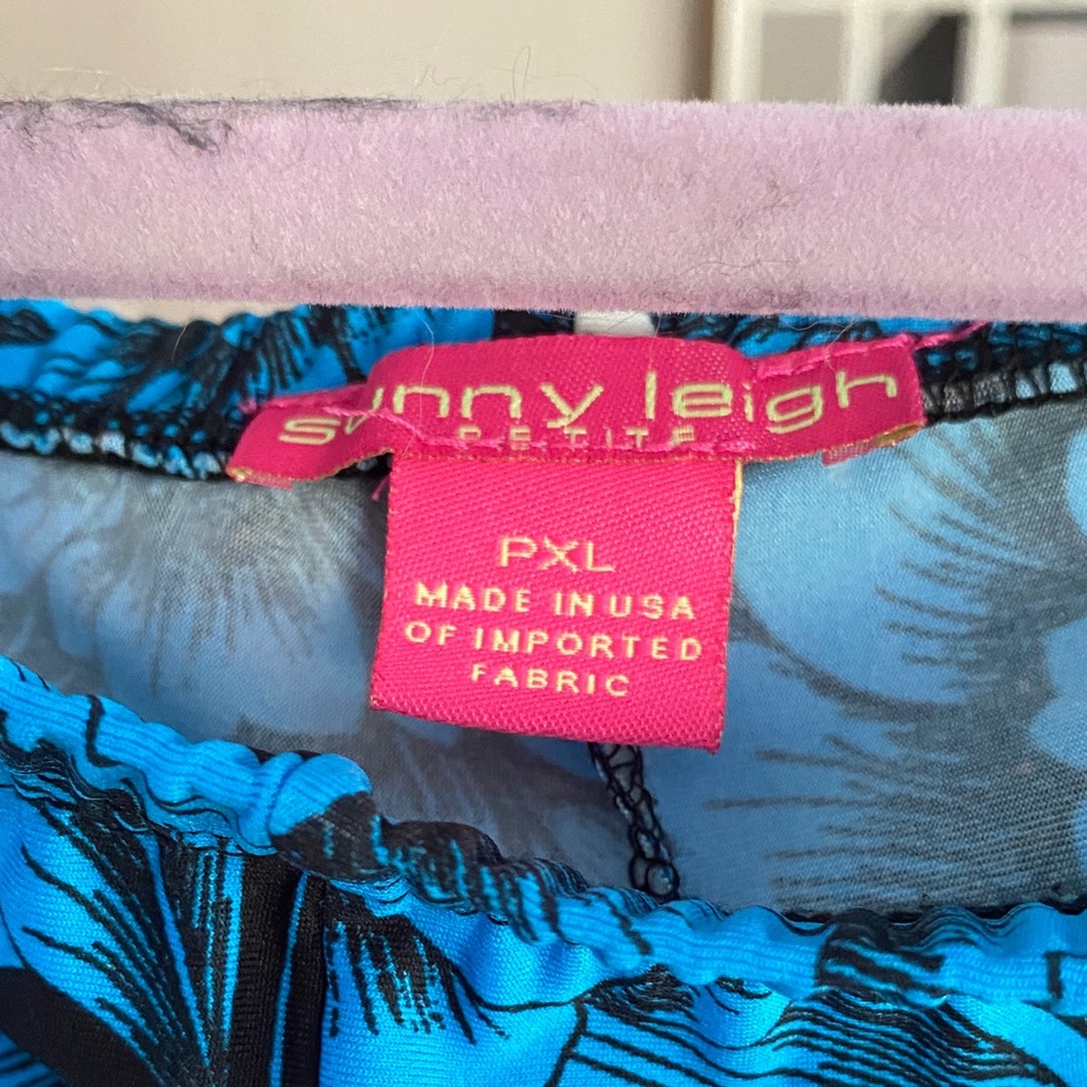 Sunny Leigh Blue and Black Floral Pants - Picture 2 of 4